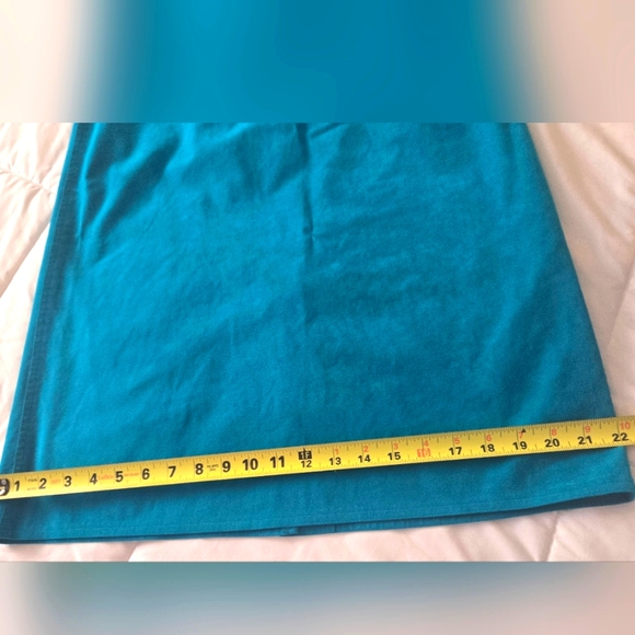 Aqua Blue Washable Faux Suede Skirt and Jacket Suit Set Size 12 - Picture 12 of 16
